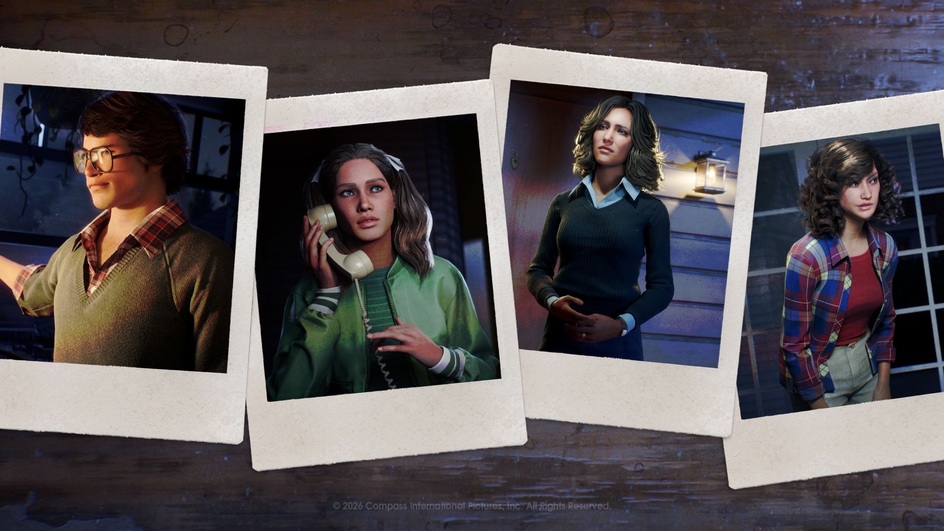Official Halloween: The Game render — Laurie Strode, Annie Brackett, Lynda van der Klok and Bob Simms