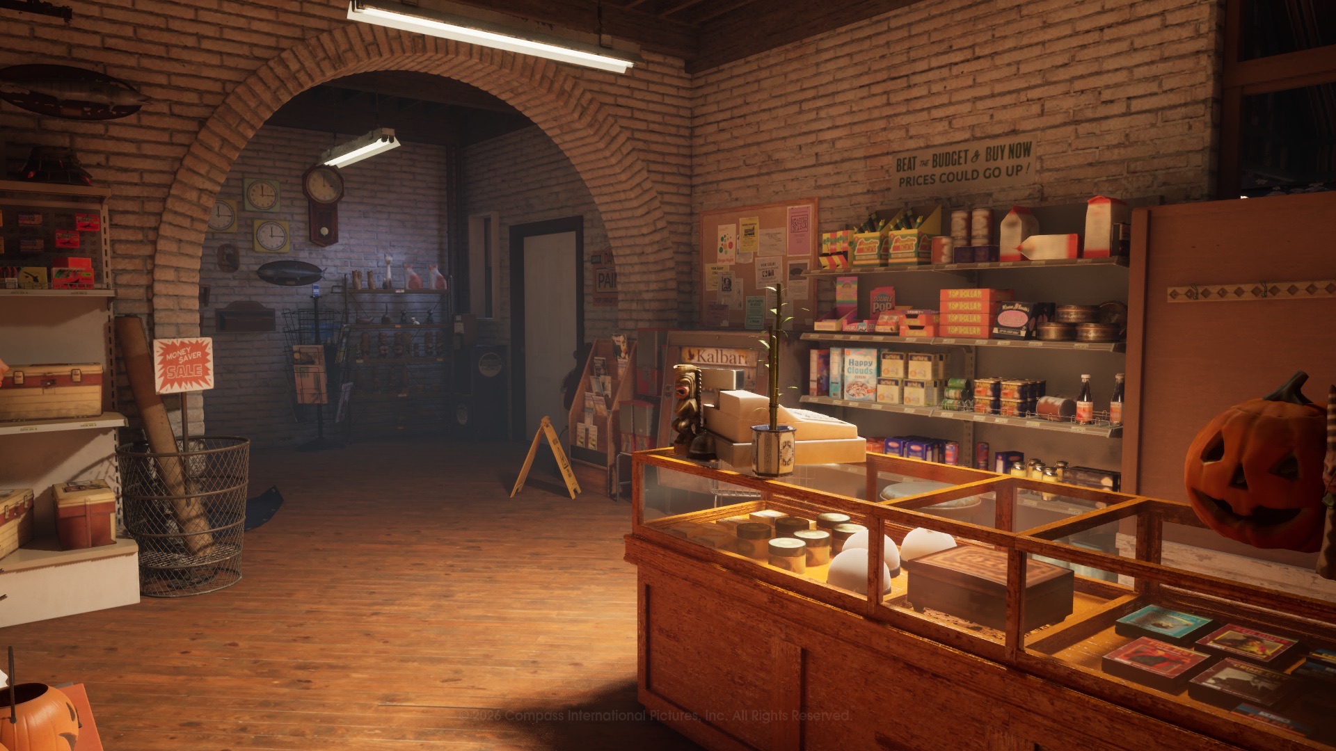 Official Halloween: The Game screenshot — inside Nichols Hardware in Haddonfield Town Center